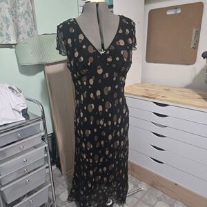 Elegant Black and Tan Maxi Dress